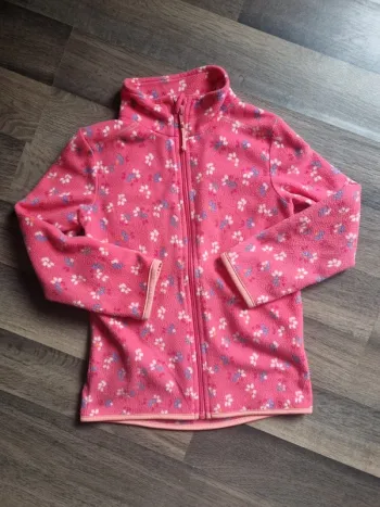 Gilet zippé / veste fine polaire rose fushia. Fille. Taille 8 ans. Tissaia. BE