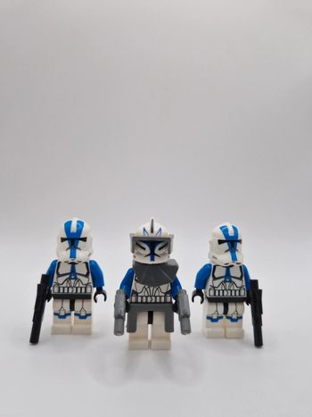Figurines type lego Commandant Clones Rex + 2 clones de la 501ème star wars