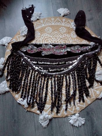 Foulard danse orientale velours luxe noir