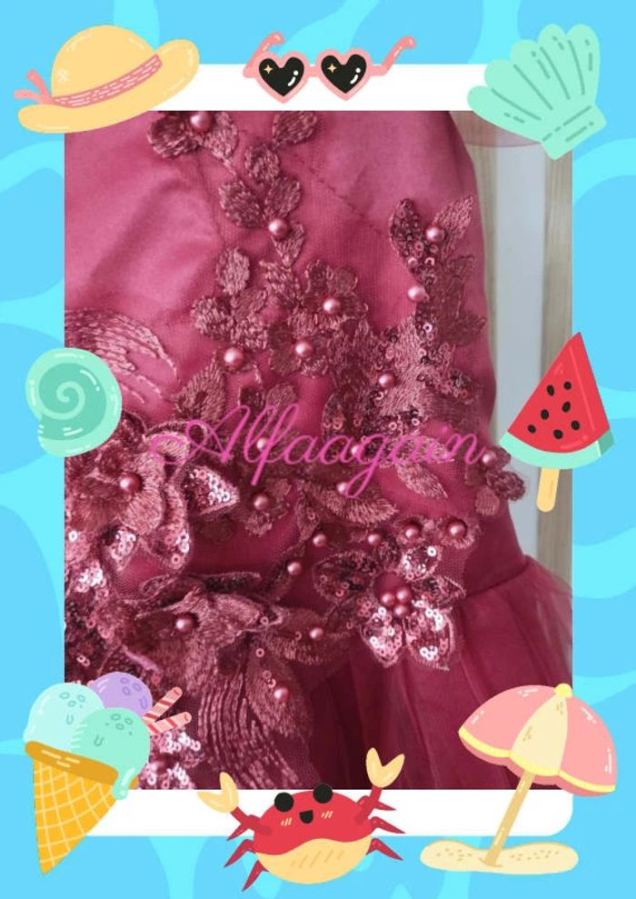 Robe de soirée cérémonie rouge 10/12ans - photo numéro 6