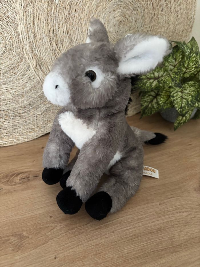 Doudou âne gris noir blanc roda rodadou - photo numéro 2
