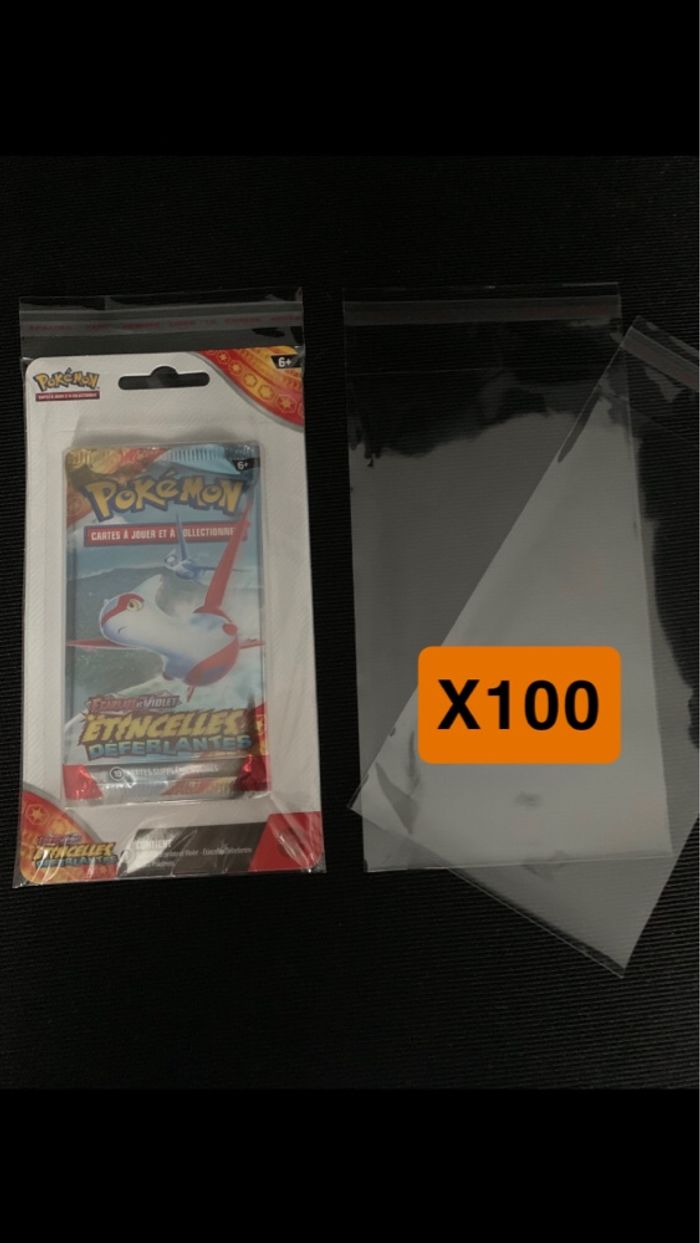 100 protections pour booster pokemon sous blister carton