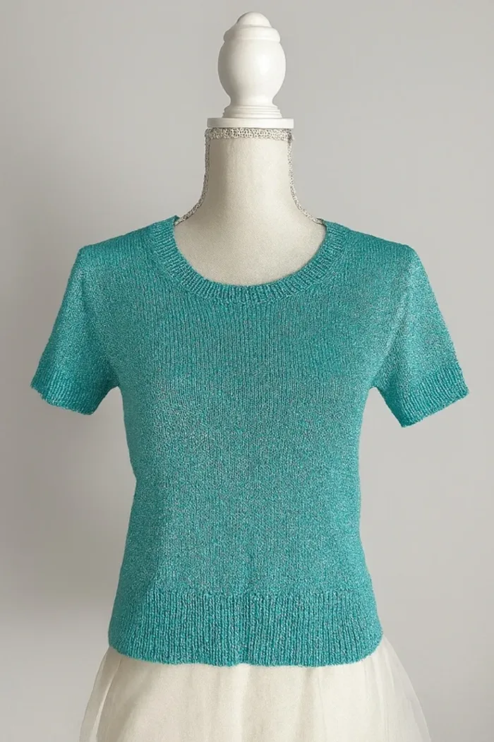 Ensemble turquoise fait main – Taille L - photo numéro 2