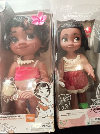 Lot de 2 poupées Disney animator Vaiana + boites