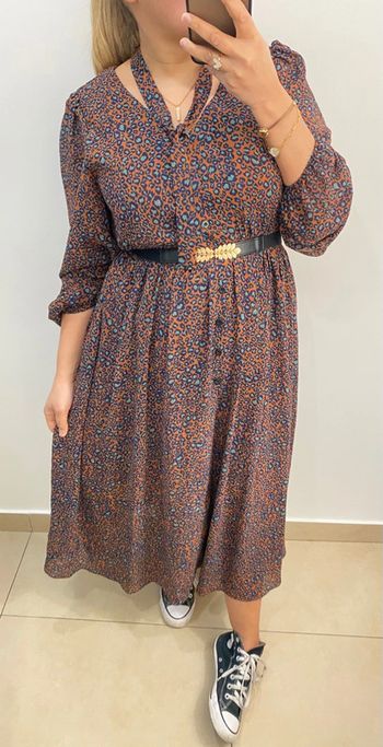 Superbe Robe Longue Imprimée Léopard Taille M