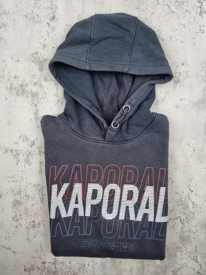 Sweat à capuche Kaporal gris – Taille 14 ans Garçon (mesures en photos) - photo numéro 2