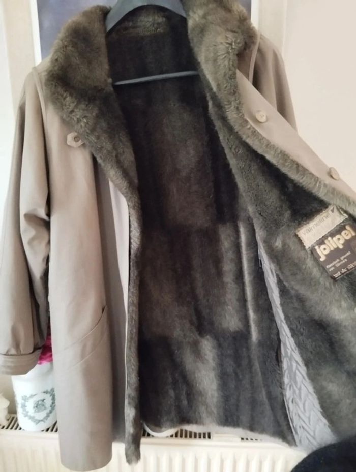 🌹Pardessus Beige & Fausse Fourrure Collection Vintage Valmeline T40/42🌹 - photo numéro 15