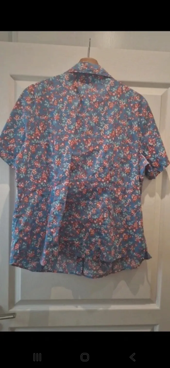 Chemise vintage damart taille l fleurs - photo numéro 5