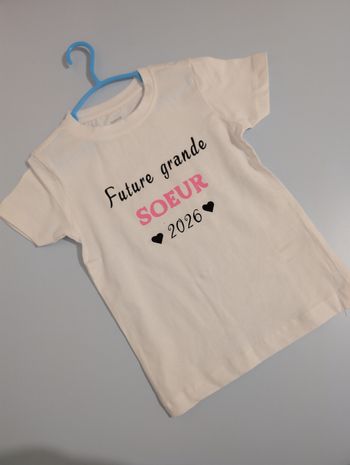 T-shirt personnalisé future grande sœur – annonce grossesse