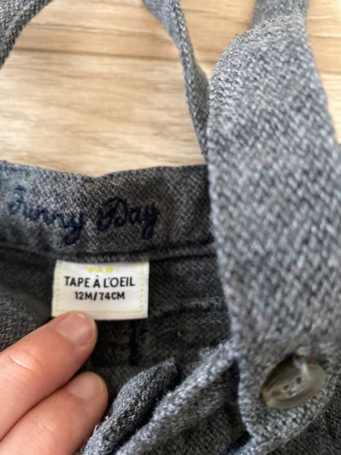 Pantalon à bretelles tape à l’œil 12 mois neuf - photo numéro 2