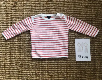 Pull en maille rayé rouge