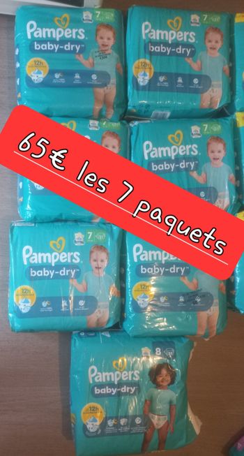 Pampers taille 7 (6 paquets tailles 7 et 1 taille 8)