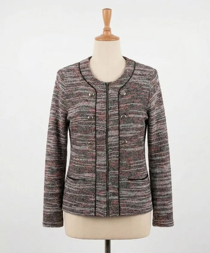 Veste style Tweed Zippée & Boutons - Armand Thiery