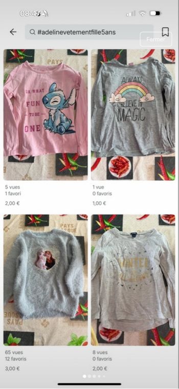 Lot vêtement fille 5 ans 