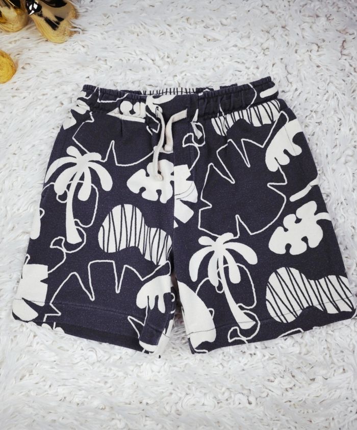 Short imprimé tropical gris et blanc Garçon taille 8 ans marque Vertbaudet 🎸 - photo numéro 3