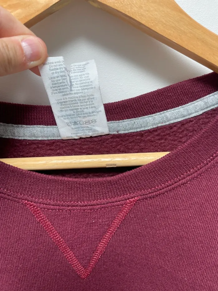 Crewneck plain burgundy red Russell Athletic Mens XXL - photo numéro 4