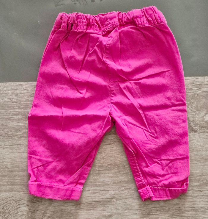 Lot 2 pantalons bébé fille - 6 mois - Rose et Corail - photo numéro 3