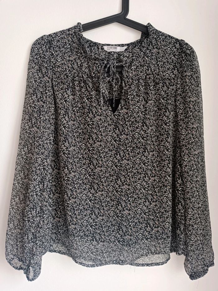 Blouse noire à imprimé motif floral Taille S Only Neuf - photo numéro 3
