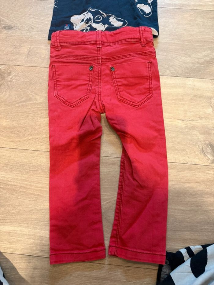 Ensemble t shirt + jean rouge catimini - photo numéro 3