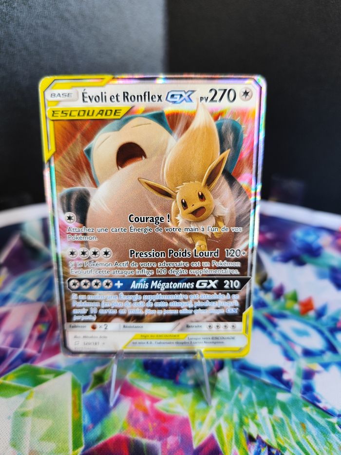 Carte pokémon 🇨🇵 Evoli et Ronflex GX 120/181 Escouade Duo de choc - photo numéro 2