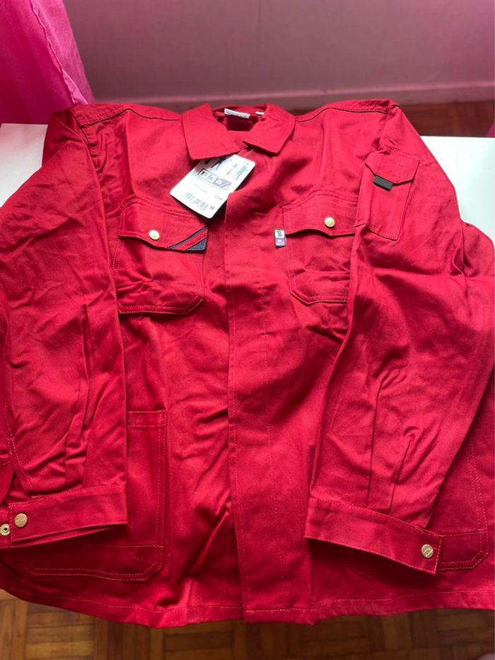 Veste de travail rouge PKA 100% coton taille 58 - photo numéro 2