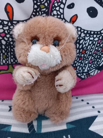 Peluche chat applause pastel vintage little beggar kitten 1984