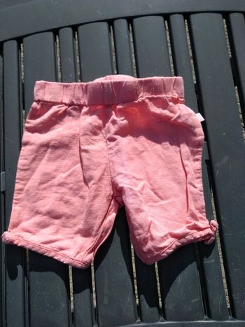 Petit bermuda fille rose 6 mois