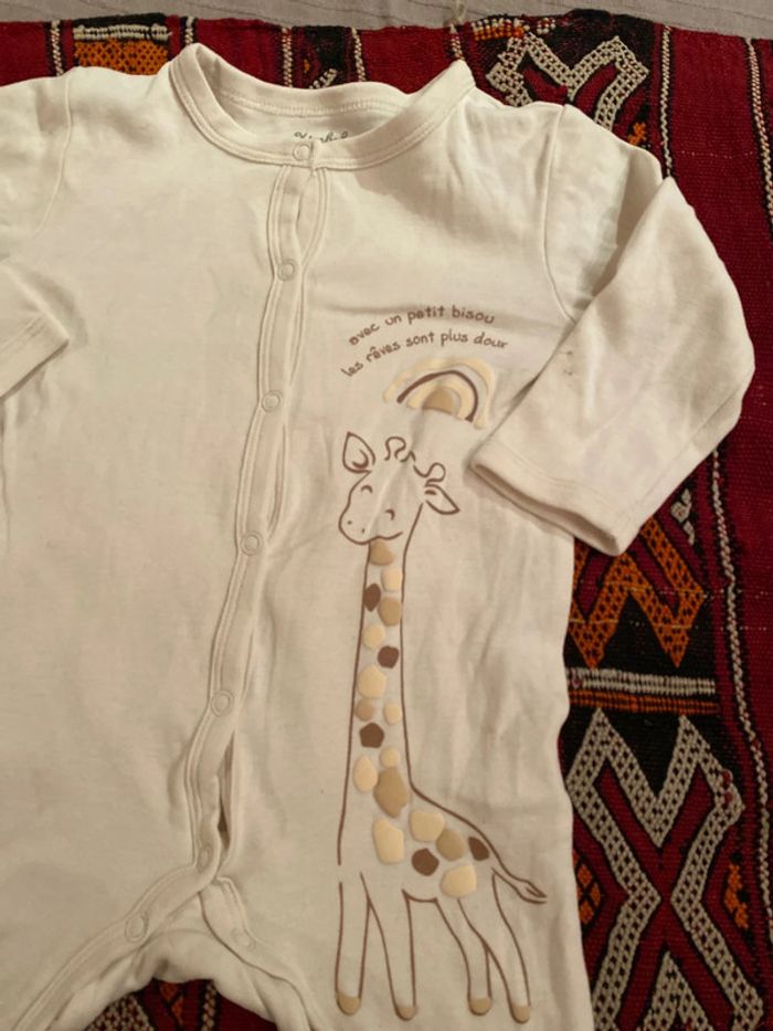 Pyjama ouverture avant mixte coton 12 mois 74 cm - photo numéro 2