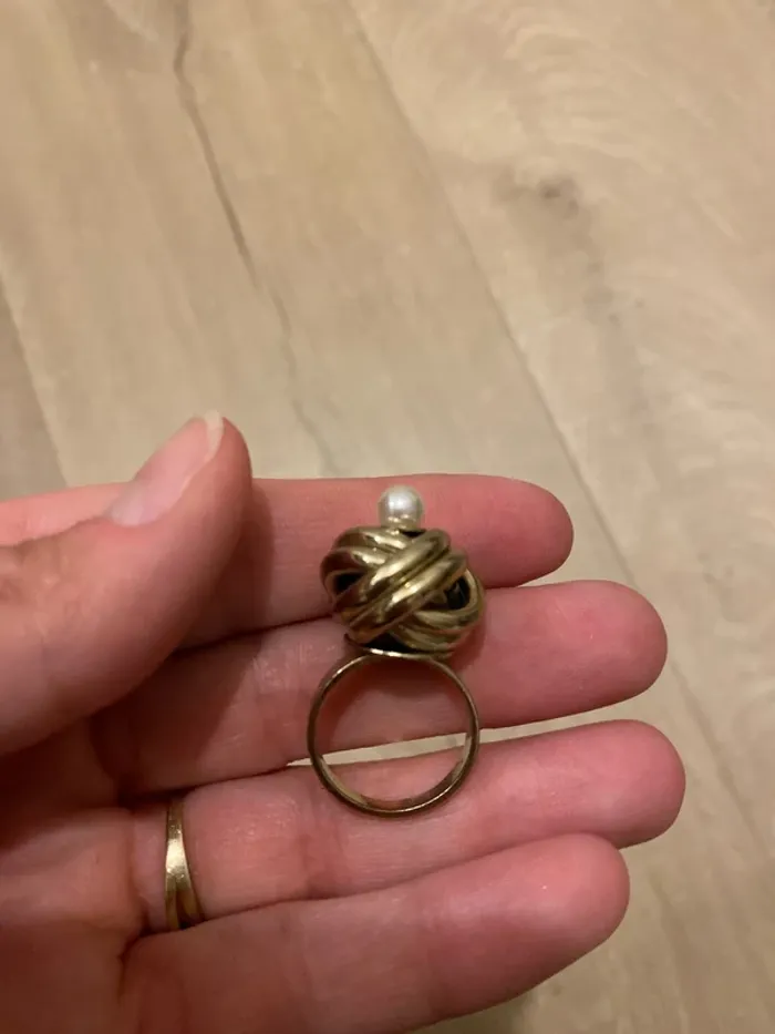 Bague perle dorée - photo numéro 2