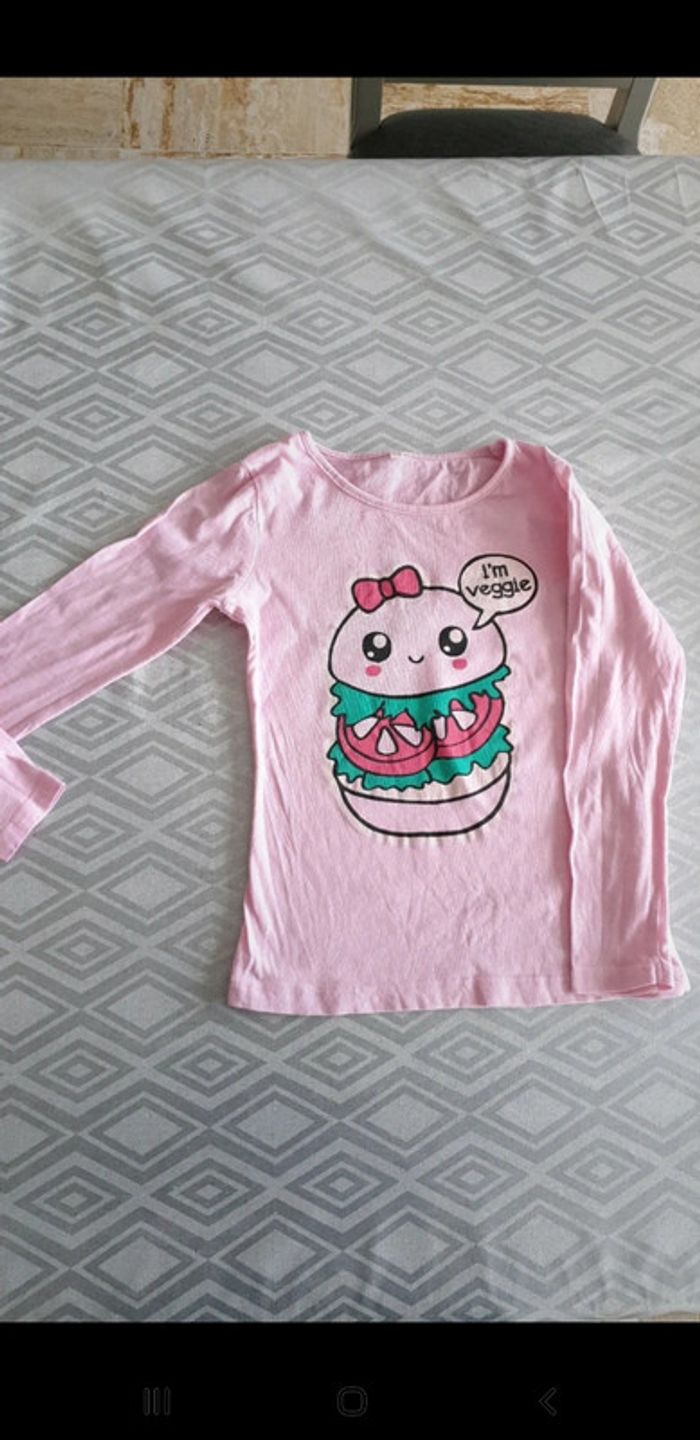 T-shirt manches longues rose 4 ans