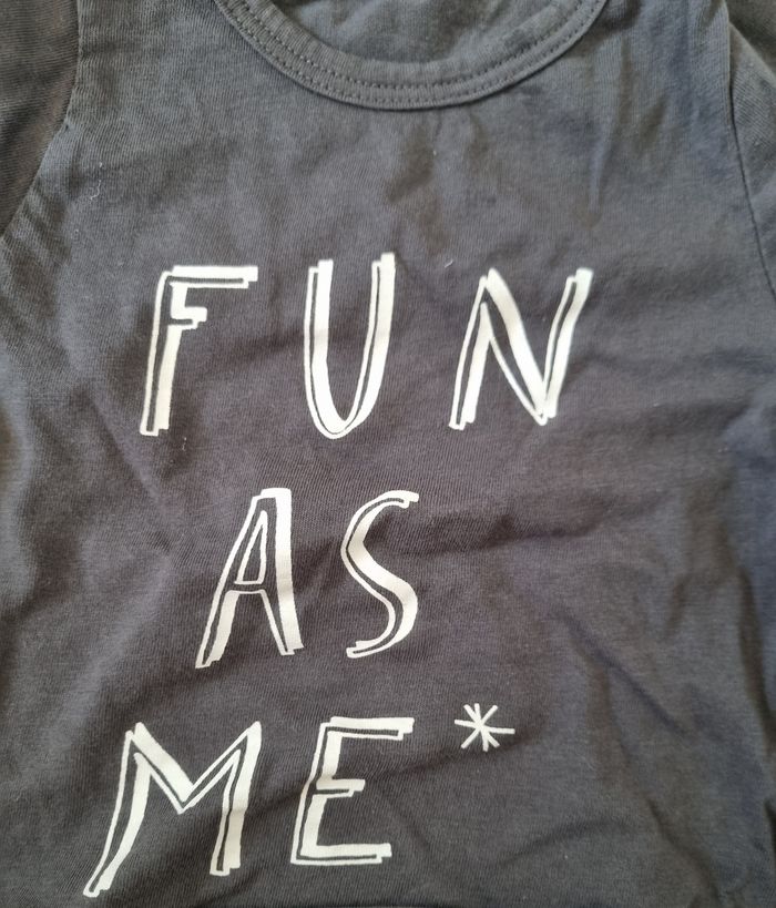 t-shirt manches longues garçon gris foncé taille 3 mois - photo numéro 2