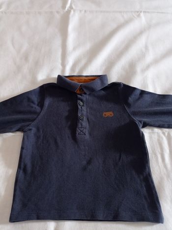 Marque tape à l'oeil taille 18 mois 80 cm polo manches longues couleur bleu foncé voir photos