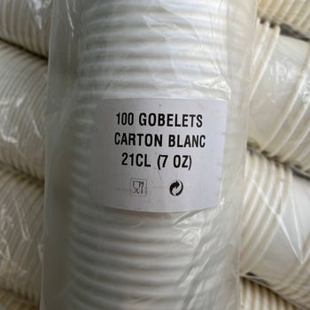 Lot de Gobelet carton blanc