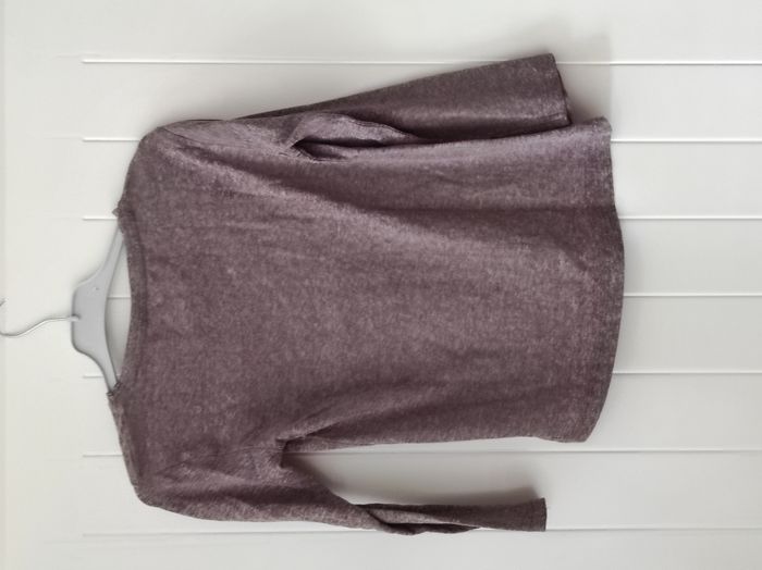 🌸 T-shirt manches longues fille 6 ans – Vieux rose moucheté - photo numéro 3