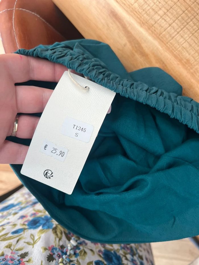 Jupe femme taille S 36 bleu canard neuf étiqueté cerise blue femme été voilage - photo numéro 7