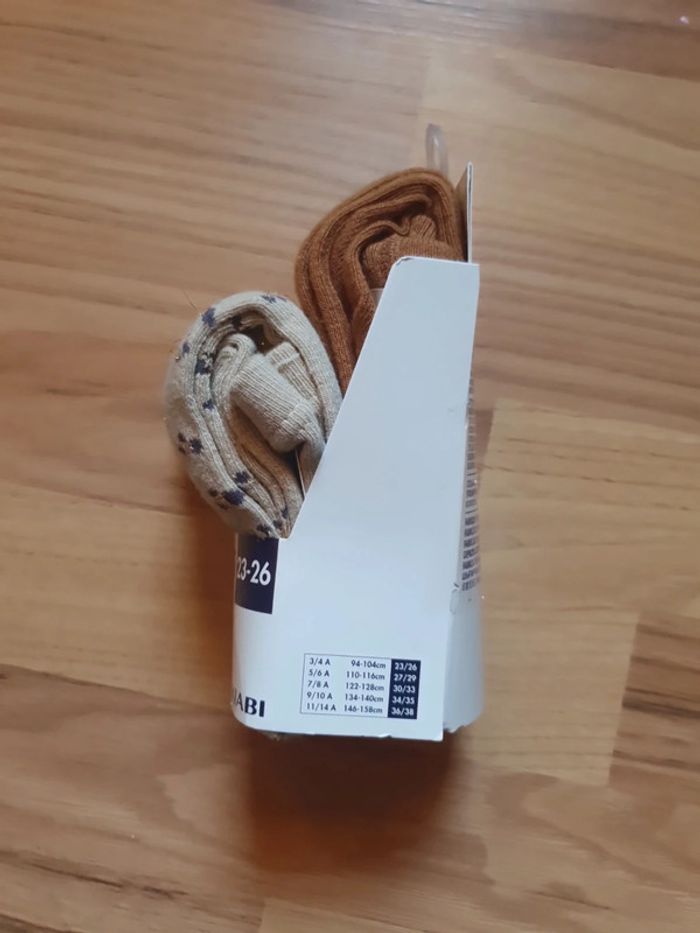 2 collants neuf 23 à 26 kiabi 3 à 4 ans - photo numéro 2