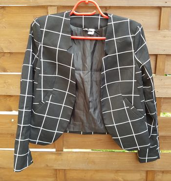 Veste/boléro à carreaux fenêtre