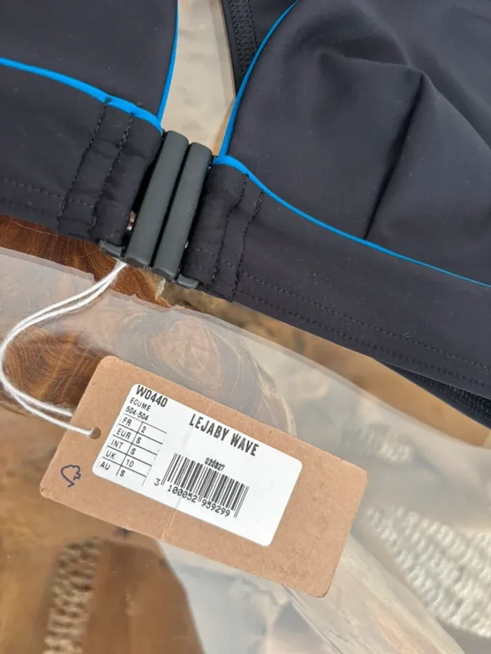 Haut de maillot de bain Lejaby noir et bleu triangle dos croisé - photo numéro 4