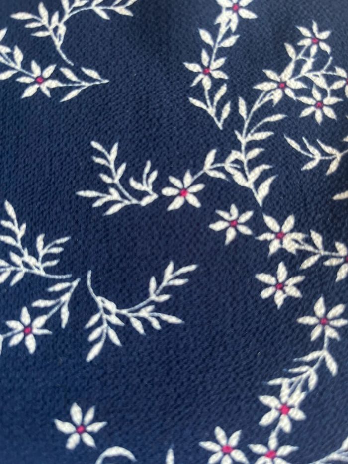 Robe bleu chic curvy imprimé petites fleurs blanches taille 46 - photo numéro 6