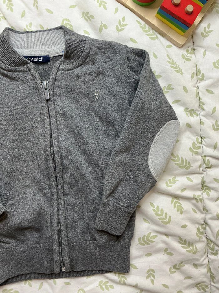 gilet zippé gris okaidi 3 ans - photo numéro 4