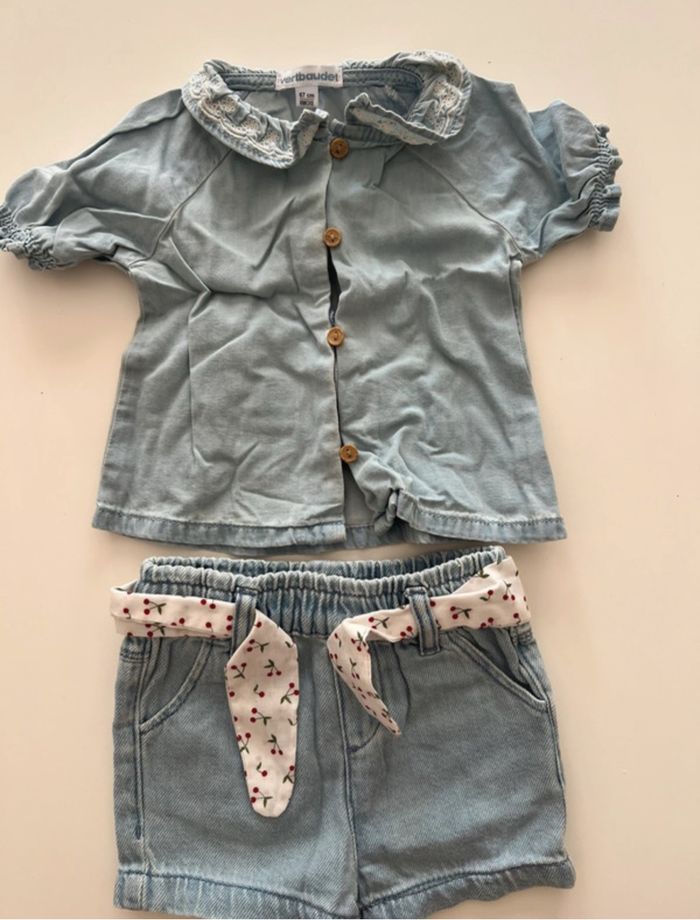 Chemise et short en jean Vertbaudet