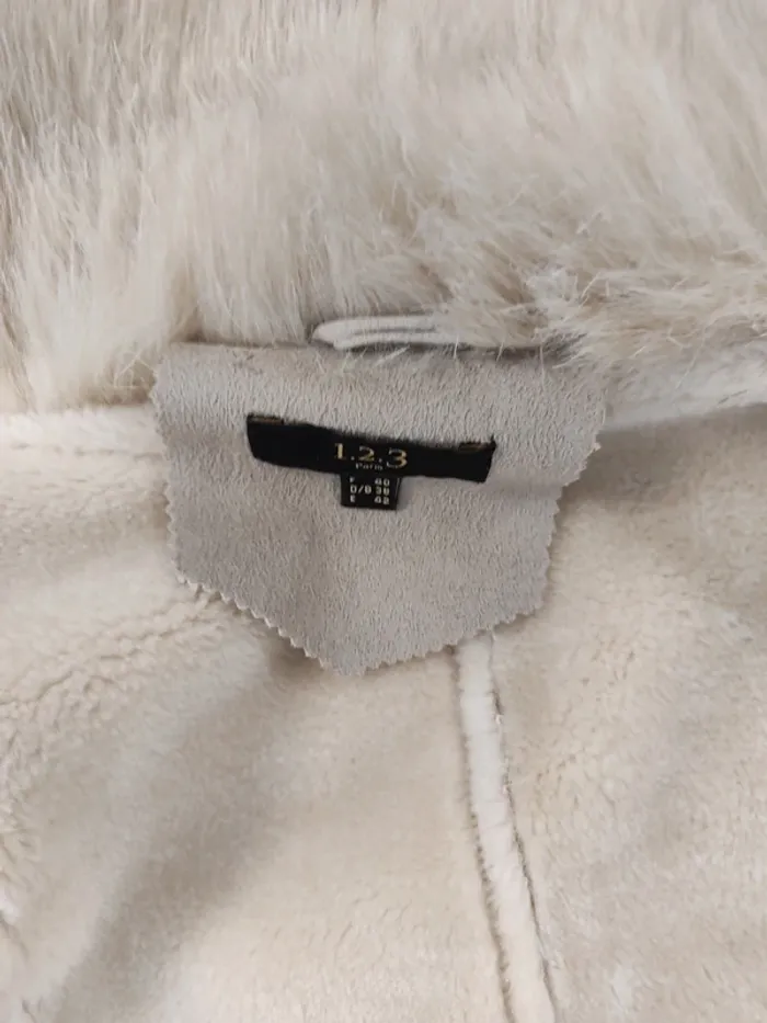 Parka beige 123 Vintage Élégante fausse fourrure - photo numéro 12