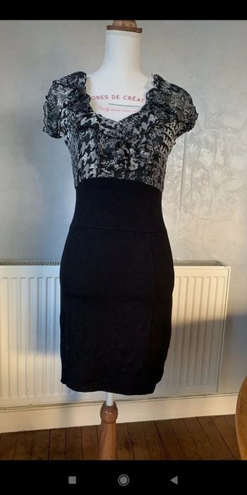 Robe chic 38 breal imprimée et noire