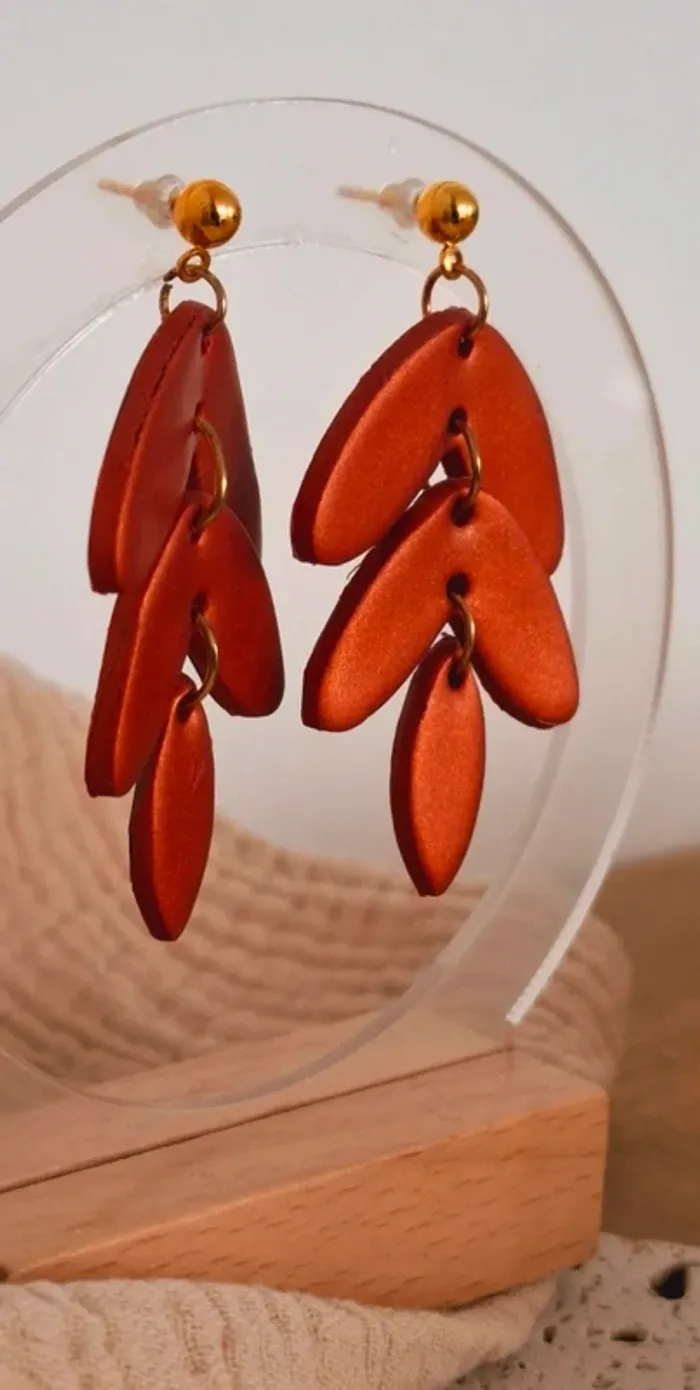 Brume Incandescente – Boucles d’oreilles pendantes – Création unique fait main - photo numéro 2