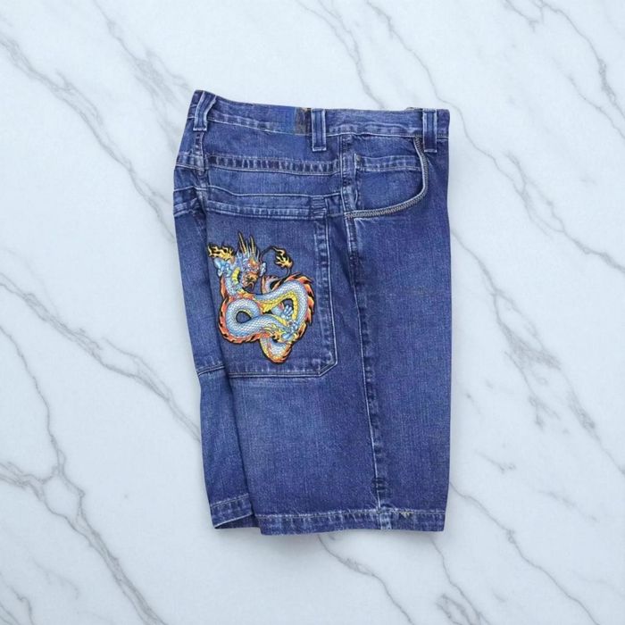 Short en jean y2k Motif Dragon (L) - photo numéro 3
