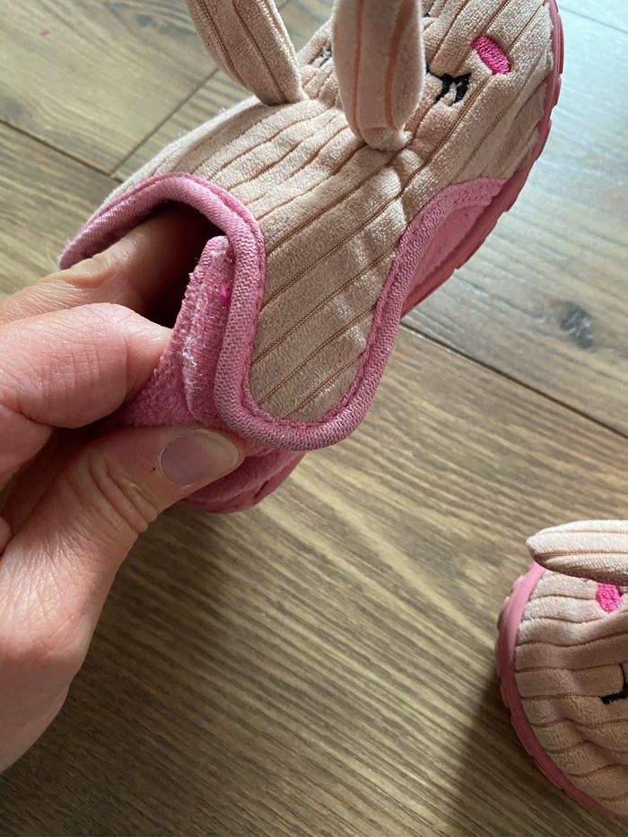 Chaussons lapins roses à scratch T23 - photo numéro 4