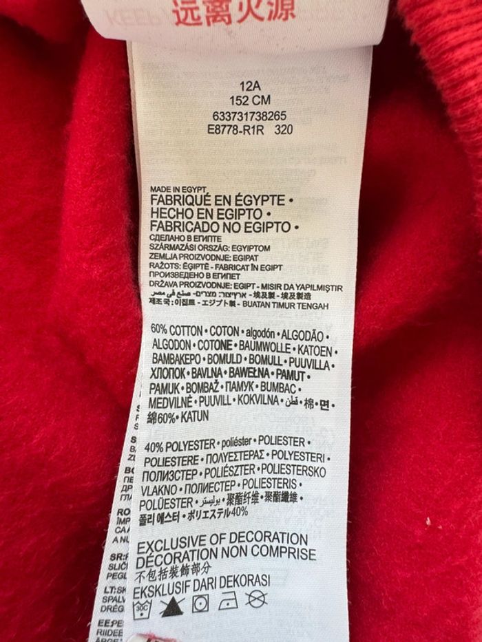 Levi’s - Sweat-shirt à capuche rouge Taille 12 ans - photo numéro 5