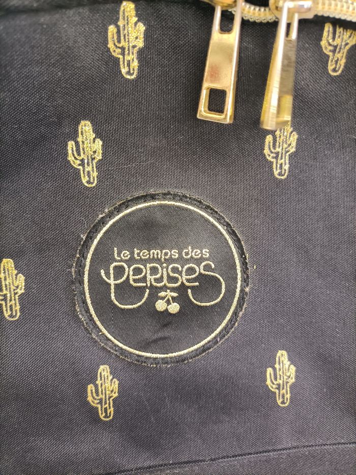 Sac à dos noir et doré Temps des Cerises motifs cactus - photo numéro 2