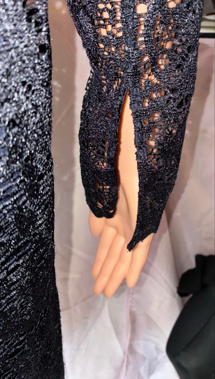 Superbe Robe Courte en Dentelle Noire Mango Casual (Taille M) - photo numéro 3