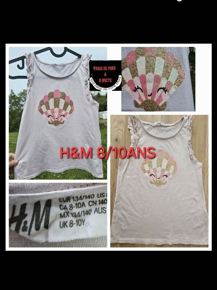 Débardeur rose h&m 8/10ans fille